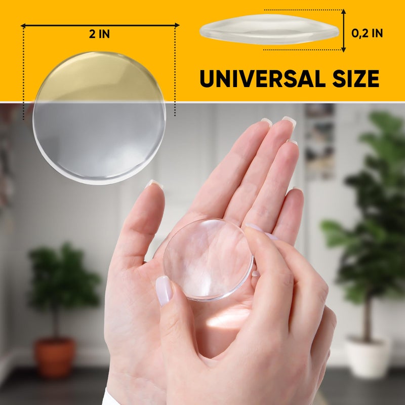 Vellax Clear Wall Door Handle Stopper 2"" Set. 6 Pcs, with Self Strong Adhesive for Stopping Wall Damage & Noise from Doors, Guard Door Bumper Silencer - Image 5